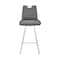 Armen Living Arizona 30" Bar Height Bar Stool in Charcoal Faux Leather and Brushed Stainless Steel Finish LCAZBAGR30 - alternate 2